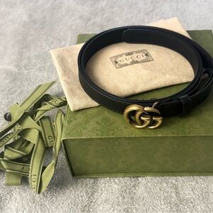 Gucci Black Marmont Thin Belt (Authentic)